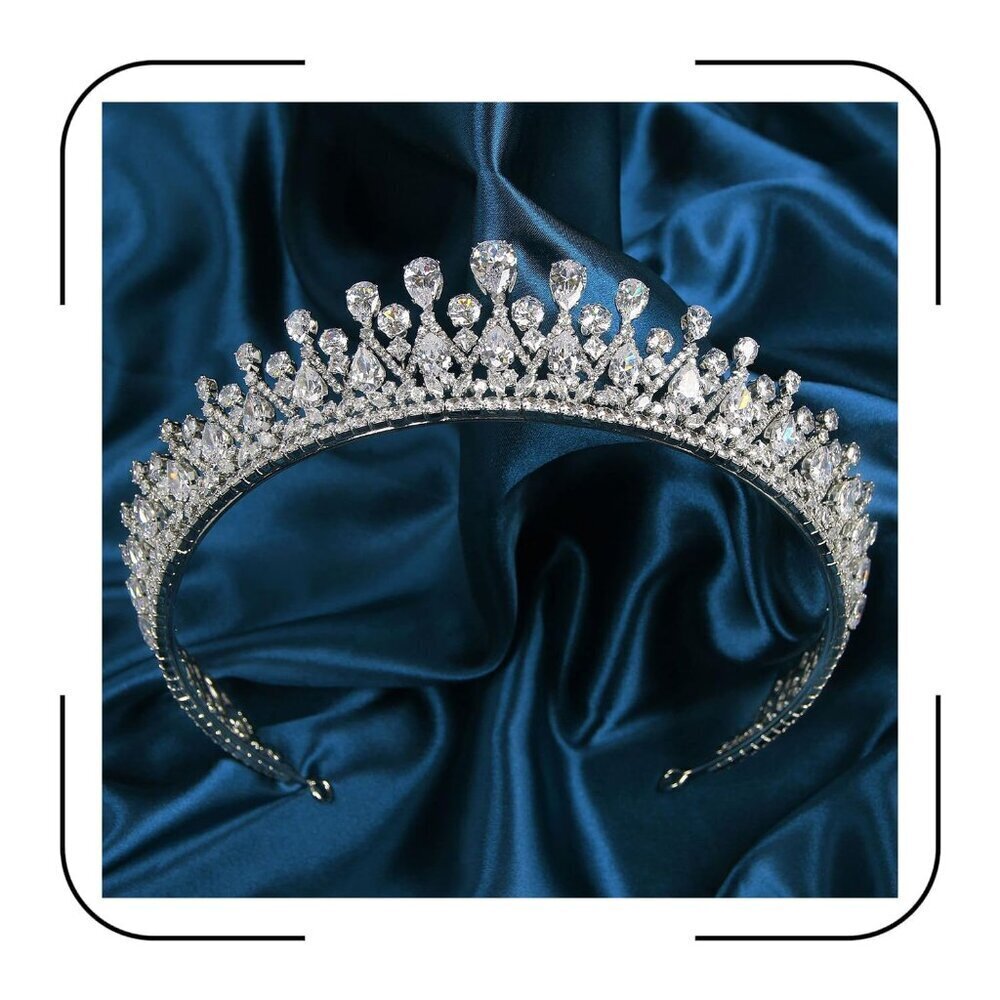 Vintage Silver Wedding Tiaras Cubic Zirconia Bridal Hair Accessories